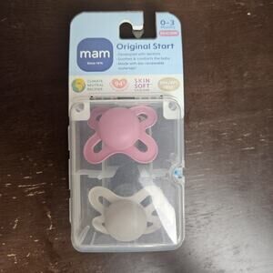 MAM Original Start Matte Baby Pacifiers, Binky for 0-3 Months, Bpa-Free Silicone